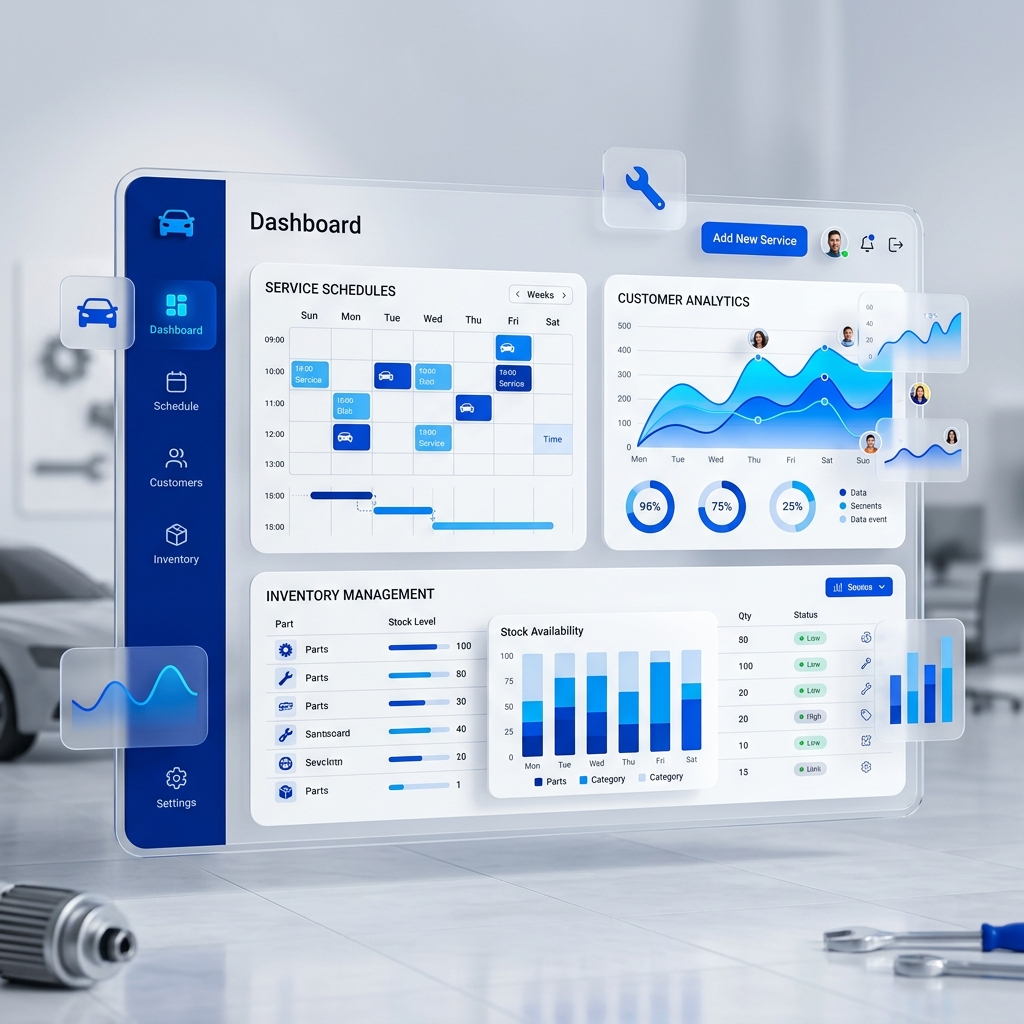 Oto Servis Yazılımı Dashboard